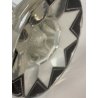 VASO CRISTALLO MOLATO BOHEMIAN CRYSTAL INSERTI NERI ART DECò 23cm/h ANNI '20/'30