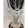 VASO CRISTALLO MOLATO BOHEMIAN CRYSTAL INSERTI NERI ART DECò 23cm/h ANNI '20/'30