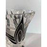 VASO CRISTALLO MOLATO BOHEMIAN CRYSTAL INSERTI NERI ART DECò 23cm/h ANNI '20/'30