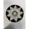 VASO CRISTALLO MOLATO BOHEMIAN CRYSTAL INSERTI NERI ART DECò 23cm/h ANNI '20/'30