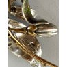 SCULTURA DA APPOGGIO RAMO FIORITO ARGENTO PUNZONATO Elthon SMALTO POLICROMO '70