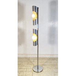 LAMPADA DA TERRA PIANTANA SPACE AGE DESIGN ANNI 70 ACCIAIO CROMATO FLOOR LAMP