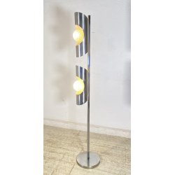 LAMPADA DA TERRA PIANTANA SPACE AGE DESIGN ANNI 70 ACCIAIO CROMATO FLOOR LAMP