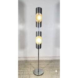 LAMPADA DA TERRA PIANTANA SPACE AGE DESIGN ANNI 70 ACCIAIO CROMATO FLOOR LAMP