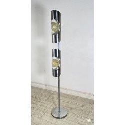 LAMPADA DA TERRA PIANTANA SPACE AGE DESIGN ANNI 70 ACCIAIO CROMATO FLOOR LAMP