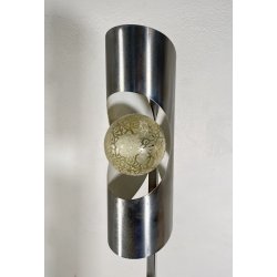 LAMPADA DA TERRA PIANTANA SPACE AGE DESIGN ANNI 70 ACCIAIO CROMATO FLOOR LAMP
