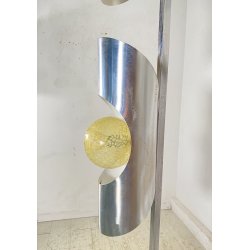 LAMPADA DA TERRA PIANTANA SPACE AGE DESIGN ANNI 70 ACCIAIO CROMATO FLOOR LAMP