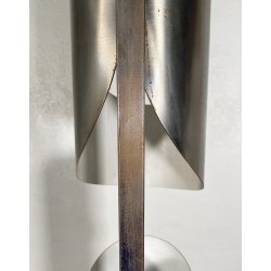LAMPADA DA TERRA PIANTANA SPACE AGE DESIGN ANNI 70 ACCIAIO CROMATO FLOOR LAMP