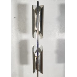 LAMPADA DA TERRA PIANTANA SPACE AGE DESIGN ANNI 70 ACCIAIO CROMATO FLOOR LAMP