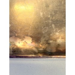 COPPIA VASSOIO RETTANGOLARE Berndorf ALPACCA ARGENTATA ART DECò USURA 39x28,5cm