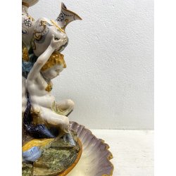 CENTROTAVOLA ALZATA TRIONFO Richard Ginori Doccia SATIRETTI PUTTI TRITONI '800