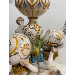CENTROTAVOLA ALZATA TRIONFO Richard Ginori Doccia SATIRETTI PUTTI TRITONI '800