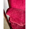 ANTICA VETRINA CRISTALLIERA LEGNO BRONZO INTARSIO ANTA STOFFA ROSSA EPOCA '900