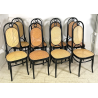 LOTTO 8 SEDIE ITALCOMMA SALA SALOTTO LEGNO FAGGIO ANNI 80 PAGLIA STILE THONET