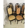 LOTTO 8 SEDIE ITALCOMMA SALA SALOTTO LEGNO FAGGIO ANNI 80 PAGLIA STILE THONET