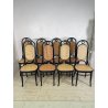 LOTTO 8 SEDIE ITALCOMMA SALA SALOTTO LEGNO FAGGIO ANNI 80 PAGLIA STILE THONET