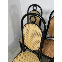 LOTTO 8 SEDIE ITALCOMMA SALA SALOTTO LEGNO FAGGIO ANNI 80 PAGLIA STILE THONET
