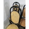 LOTTO 8 SEDIE ITALCOMMA SALA SALOTTO LEGNO FAGGIO ANNI 80 PAGLIA STILE THONET