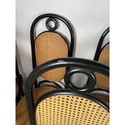 LOTTO 8 SEDIE ITALCOMMA SALA SALOTTO LEGNO FAGGIO ANNI 80 PAGLIA STILE THONET