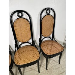 LOTTO 8 SEDIE ITALCOMMA SALA SALOTTO LEGNO FAGGIO ANNI 80 PAGLIA STILE THONET