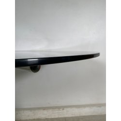 TAVOLO PRANZO ROTONDO DESIGN Gastone Rinaldi ANNI 70 METALLO CROMATO VETRO ø120