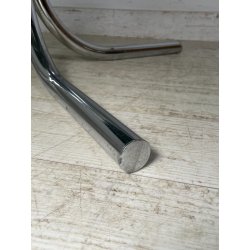 TAVOLO PRANZO ROTONDO DESIGN Gastone Rinaldi ANNI 70 METALLO CROMATO VETRO ø120