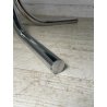 TAVOLO PRANZO ROTONDO DESIGN Gastone Rinaldi ANNI 70 METALLO CROMATO VETRO ø120
