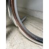 TAVOLO PRANZO ROTONDO DESIGN Gastone Rinaldi ANNI 70 METALLO CROMATO VETRO ø120