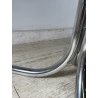 TAVOLO PRANZO ROTONDO DESIGN Gastone Rinaldi ANNI 70 METALLO CROMATO VETRO ø120