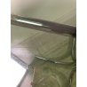 TAVOLO PRANZO ROTONDO DESIGN Gastone Rinaldi ANNI 70 METALLO CROMATO VETRO ø120