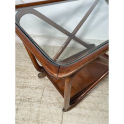 ANTICO CARRELLO PORTAVIVANDE STILE PAOLO BUFFA ANNI 50 LEGNO VETRO BAR PORTATA