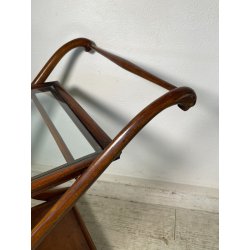 ANTICO CARRELLO PORTAVIVANDE STILE PAOLO BUFFA ANNI 50 LEGNO VETRO BAR PORTATA