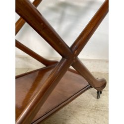 ANTICO CARRELLO PORTAVIVANDE STILE PAOLO BUFFA ANNI 50 LEGNO VETRO BAR PORTATA