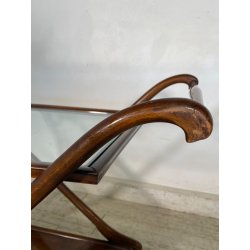 ANTICO CARRELLO PORTAVIVANDE STILE PAOLO BUFFA ANNI 50 LEGNO VETRO BAR PORTATA