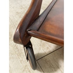 ANTICO CARRELLO PORTAVIVANDE STILE PAOLO BUFFA ANNI 50 LEGNO VETRO BAR PORTATA