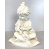 SCULTURA CERAMICA BISCUIT BIANCA Arturo Pannunzio BIMBA CON CANE ART DECO 1932