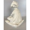 SCULTURA CERAMICA BISCUIT BIANCA Arturo Pannunzio BIMBA CON CANE ART DECO 1932