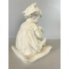 SCULTURA CERAMICA BISCUIT BIANCA Arturo Pannunzio BIMBA CON CANE ART DECO 1932