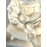 SCULTURA CERAMICA BISCUIT BIANCA Arturo Pannunzio BIMBA CON CANE ART DECO 1932