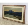 DIPINTO OLIO Carlo Monti VEDUTA PAESAGGIO LACUSTRE LAGO MAGGIORE MONTAGNE