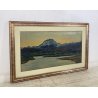 DIPINTO OLIO Carlo Monti VEDUTA PAESAGGIO LACUSTRE LAGO MAGGIORE MONTAGNE