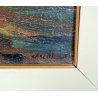 DIPINTO OLIO Carlo Monti VEDUTA PAESAGGIO LACUSTRE LAGO MAGGIORE MONTAGNE