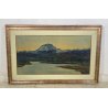 DIPINTO OLIO Carlo Monti VEDUTA PAESAGGIO LACUSTRE LAGO MAGGIORE MONTAGNE
