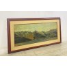 DIPINTO OLIO Carlo Monti VEDUTA PAESAGGIO LACUSTRE LAGO MAGGIORE MONTAGNE