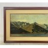 DIPINTO OLIO Carlo Monti VEDUTA PAESAGGIO LACUSTRE LAGO MAGGIORE MONTAGNE