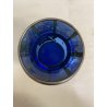 VASO VETRO BLU COBALTO DECORO ARGENTO FOGLIATO SILVER OVERLAY ART DECO' '900