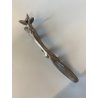 VOLPE STILIZZATA RIVESTITA PUNZONATA  ARGENTO FIORENTINO 990 STILE ART DECò 33cm