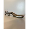 VOLPE STILIZZATA RIVESTITA PUNZONATA  ARGENTO FIORENTINO 990 STILE ART DECò 33cm