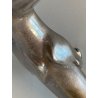 VOLPE STILIZZATA RIVESTITA PUNZONATA  ARGENTO FIORENTINO 990 STILE ART DECò 33cm