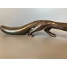 VOLPE STILIZZATA RIVESTITA PUNZONATA  ARGENTO FIORENTINO 990 STILE ART DECò 33cm